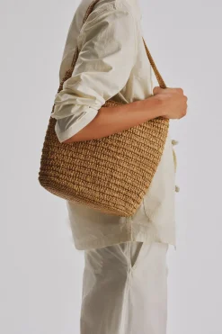 Alma Shoulder Raffia Bag